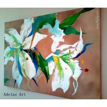 "White lillies" by Adelas Art - side view