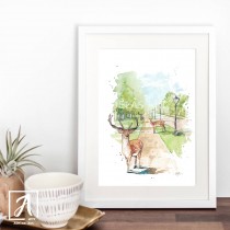 Front view of Phoenix Park illustration by Adelas Art