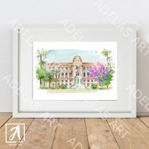 Custom painting of City Hall of Cannes, France