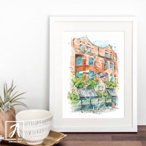 Bad Bobs Pub print, wall art by Adelas Art, Dublin Ireland