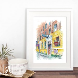 The Irish Film Institute watercolour illustration by Adelas Art