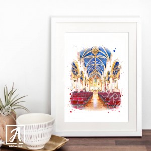 Illustration of the Cathedral of the Assumption, Kentucky