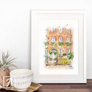 Dicey's Garden Bar illustration, wall art by Adelas Art, Dublin Ireland