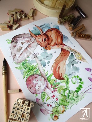 Woodland by Adelas Art - Fron view