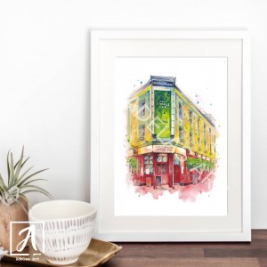 Fitzsimons illustration, wall art by Adelas Art, Dublin Ireland