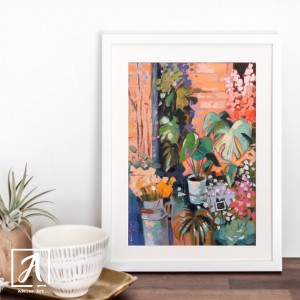 Oil painting of a French Flower Shop of Southern France