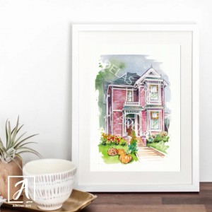 Art Print of the Halliwell Sisters House in San Francisco