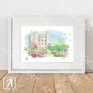 Watercolour painting of Kilkea Castle in Kildare