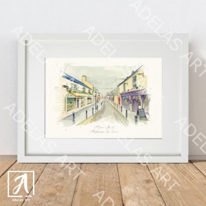 Art Print of Main Street Portlaoise City centre, Irish town