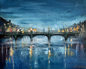Original Dublin Bridge Oil Painting