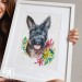 Custom watercolour pet portrait