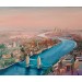 Thames at Dusk, original oil painting, London painting